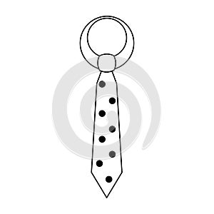 Tie business elegance cartoon in black and white