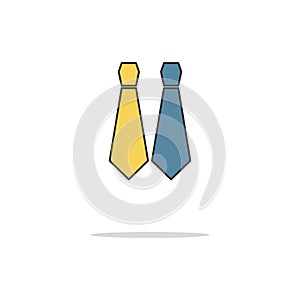 Tie color thin line icon.Vector illustration