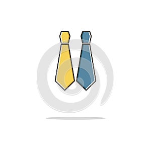 Tie color thin line icon.Vector illustration
