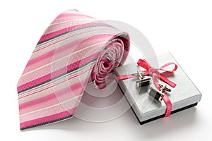 Tie with cuff links and gift box