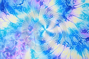 Tie dye design fabric. Colorful background for copy space.