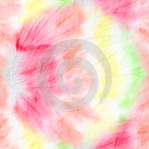 Tie Dye Pattern. Aquarelle Illustration. Tie Dye Spiral Pattern. Rainbow Artistic Circle. Tiedye Swirl. Trendy Acrylic Effect.