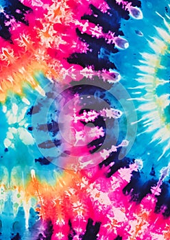 Tie Dye Pattern on Blue Background