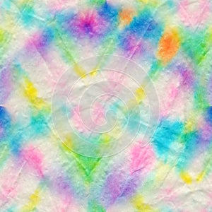 Tie Dye Pattern. Organic Fashion Dirty Painting. Colorful Tie Dye Pattern. Watercolor Seamless Background. Vibrant Hand Drawn