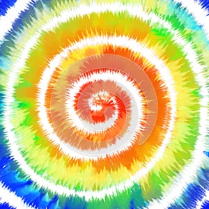 Tie Dye rainbow colorful spiral background.