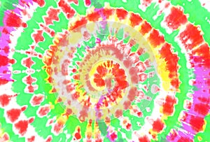 Tie dye retro color background. Hippie abstract pattern. Colorful texture