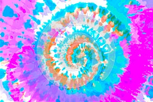 Tie dye retro color background. Hippie abstract pattern. Colorful texture