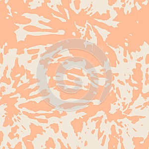 Tie dye shibori seamless pattern. Peach Fuzz color abstract texture