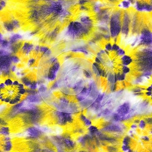 Tie dye shibori seamless pattern. Watercolour abstract flowers texture