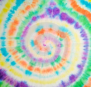 Tie Dye Spiral. Fantasy Illustration. Spiral Tie Dye Pattern. Rainbow Artistic Circle. Tiedye Swirl. Floral Spiral Texture.