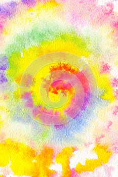 Tie Dye spiral rainbow wallpaper color, abstract texture and background. Hippie spiral style. Colorful burst