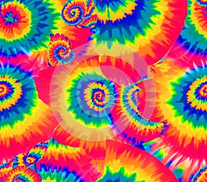 Tie Dye Swirl Pattern Vibrant Psychedelic Colors