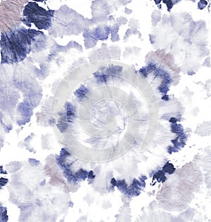 Tie Dye Texture. Psychedelic Flower Design. Pastel Hippie Ornament. Abstract Pattern Print. Blue Tie Dye Rug. Watercolor