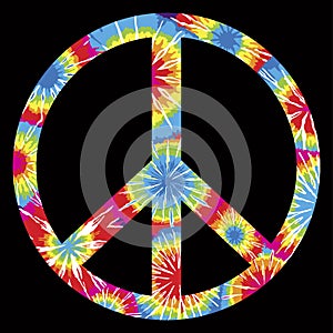 Tie Dyed Peace Symbol