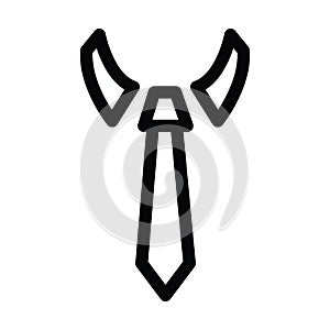 Tie icon with outline style