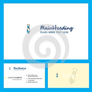 Tie Logo design with Tagline & Front and Back Busienss Card Template. Vector Creative Design