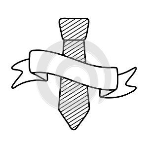 Tie and ribbon black and white