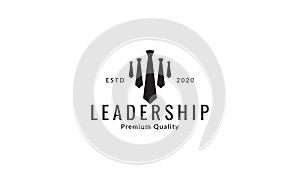 Tie silhouette business leadership team  logo symbol icon vector graphic design