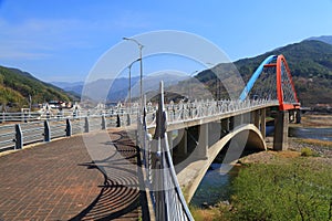Tied-arch bridge in Hwagae, South Korea photo