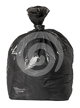 Tied black rubbish bag