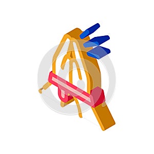 Tied hands asking for help isometric icon vector illustration