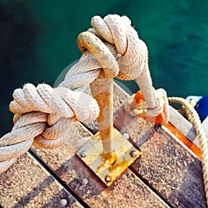 Tied nautical rope