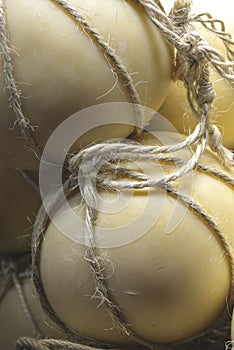 Tied provolone cheese