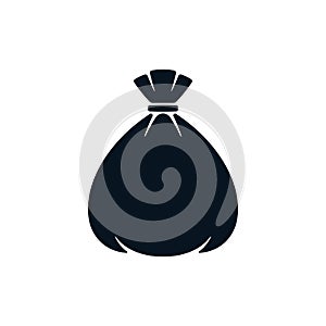 Tied sack abstract icon