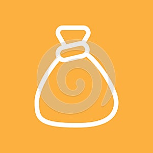 Tied sack icon or symbol with line style