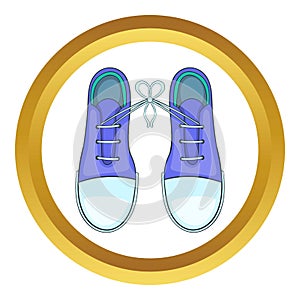 Tied shoes joke vector icon