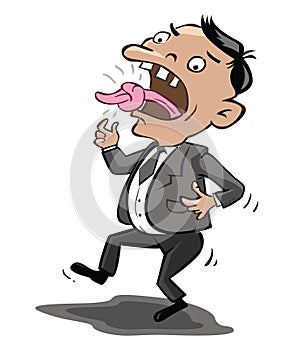 Tied Tongue Man Color Illustration Design
