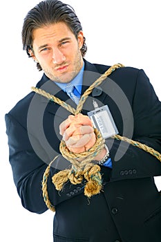 Tied Up Businessman