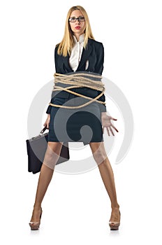 Tied woman
