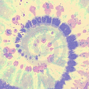 Tiedye Circle. Purple Dyed Spiral. Tye Dye