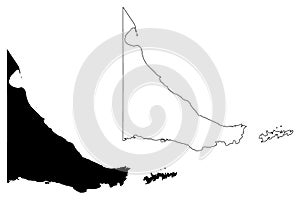 Tierra del Fuego map vector photo