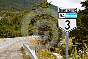 Tierra Del Fuego Road Sign