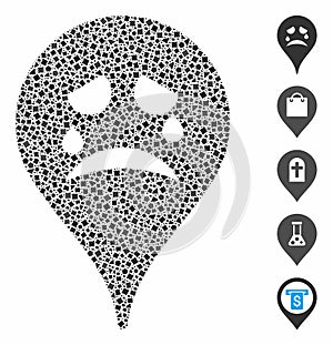 Tiers smiley map marker Composition Icon of Raggy Elements