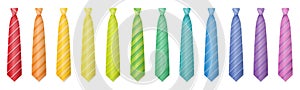 Ties Cravats Rainbow Gradient Colored Set