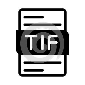 Tif File Type Icon. Files document graphic design. with outline style. vector illustration
