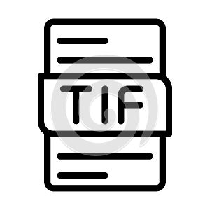 Tif file type icons. document format type design graphic icon, with Outline design style. vector illustration