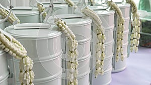 tiffin with white flower garland a vibrant blend of culture and elegance