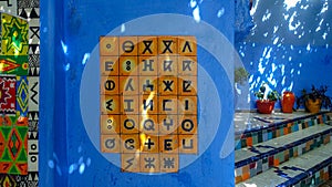 Tifinagh script Berber alphabet letters officially used in Morocco