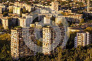 Tiflis residential area with soviet buildings photo