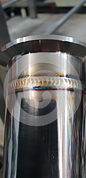 Tig weld, stainlesssteel, argon, tube photo