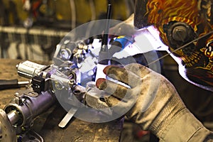 TIG welding of aluminum part for a passenger car