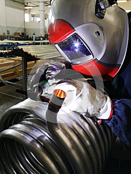 Tig welding in an engineering industry