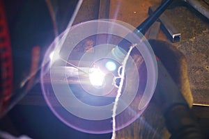 Tig welding photo close up