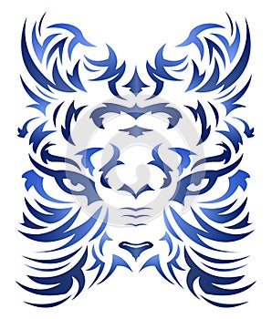 Tiger Abstract Beast Tatto style tribal vector illustration.