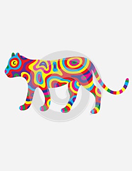 Tiger abstract colorfully