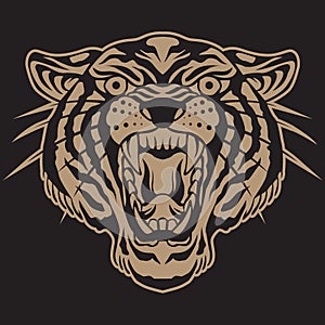Tiger Animal Tiger Old Scholl tattoo Vintgae vector illustration 02 photo